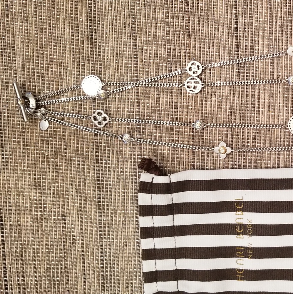 Henri Bendel Silver Socialite Charm Necklace